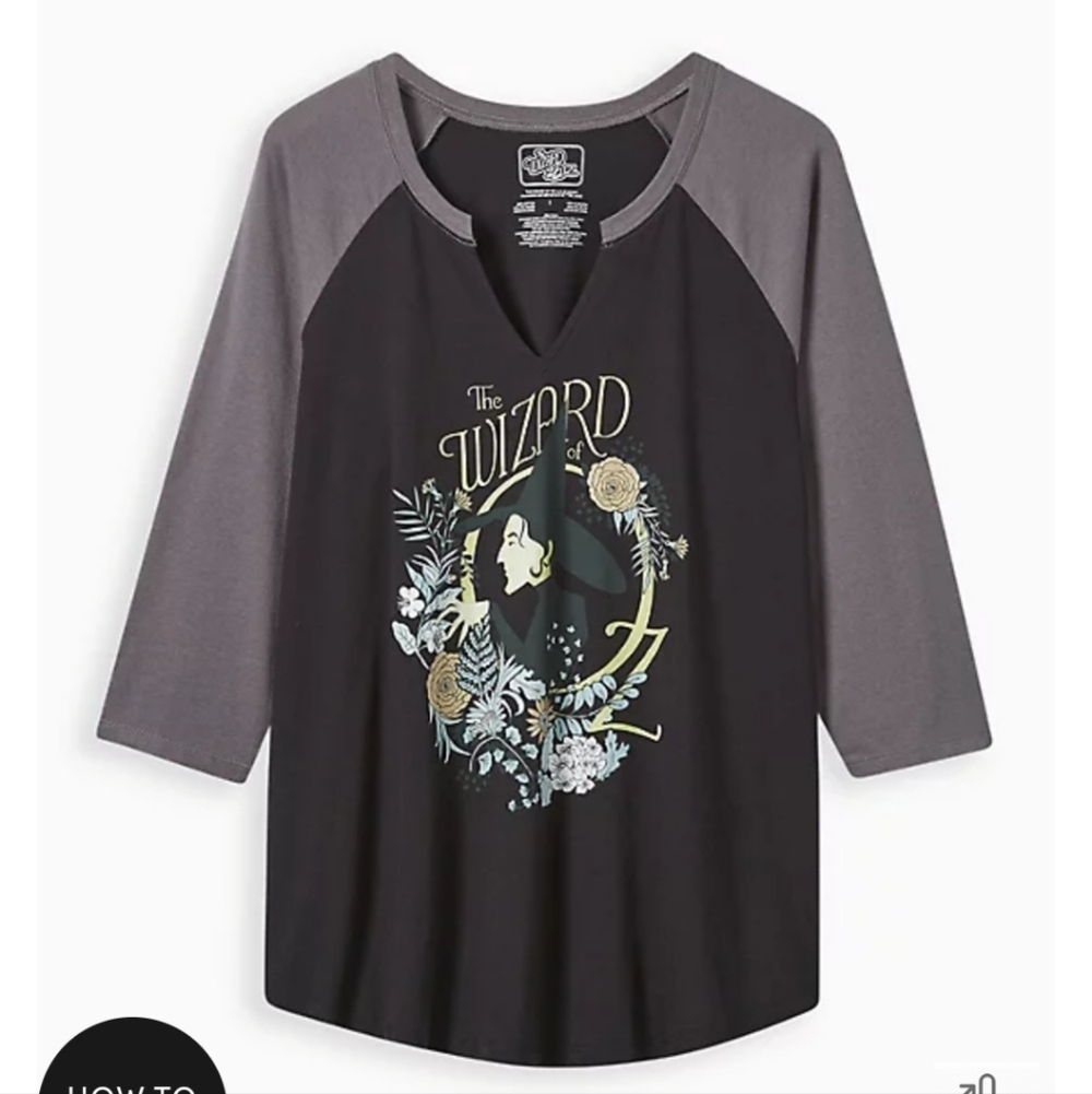 🆕️🧙‍♂️🧹THE WIZARD OF OZ LONG SLEEVE CLASSIC FIT RAGLAN TEE - COTTON 🧹